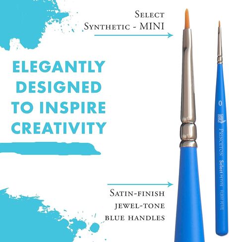 Princeton Select Artiste Spot Detailer Angle Paintbrush, Synthetic, Size 10/0, Multicolor in Saudi Arabia