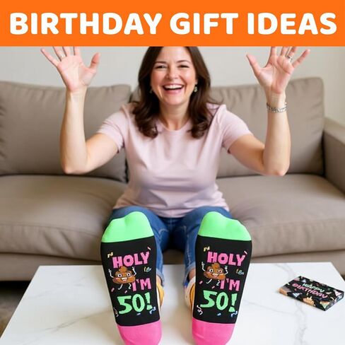 HAPPYPOP Birthday Gift Ideas Socks - 45th 50th Birthday Socks, 45 50 Bday Gifts for Woman Man in Saudi Arabia