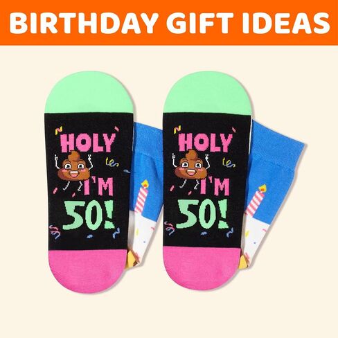 HAPPYPOP Birthday Gift Ideas Socks - 45th 50th Birthday Socks, 45 50 Bday Gifts for Woman Man in Saudi Arabia