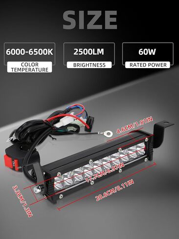Dirt Bike Light Bar LED,60W Universal 7/8" Handlebars Motorcycle Dirtbike Headlight Lightbar Kit for Pit Bike Ebike KLX TTR CRF KX DRZ 100 110 125 140 150 250 Mega Moto MBX in Kuwait