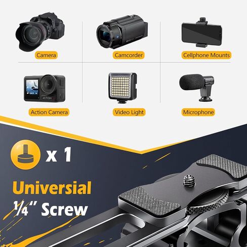 قفص Zeadio Camera Video Rig Cage، مجموعة صناعة الأفلام المصنوعة من الألومنيوم مع أنبوب توجيه 2 × 15 مم in Kuwait
