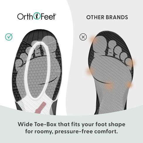 Orthofeet Women's Coral Walking Shoe, Athletic, Black, 9 X-Wide in Saudi Arabia