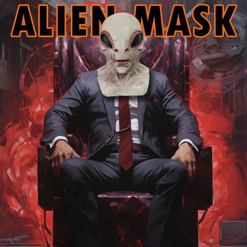 Alien Mask, Scary Latex UFO ET Dress Up Costume Head Masks for Halloween Cosplay Party Props - Grey in Saudi Arabia