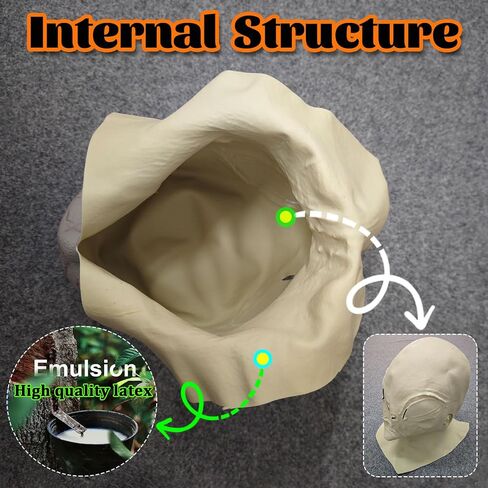 Alien Mask, Scary Latex UFO ET Dress Up Costume Head Masks for Halloween Cosplay Party Props - Grey in Saudi Arabia