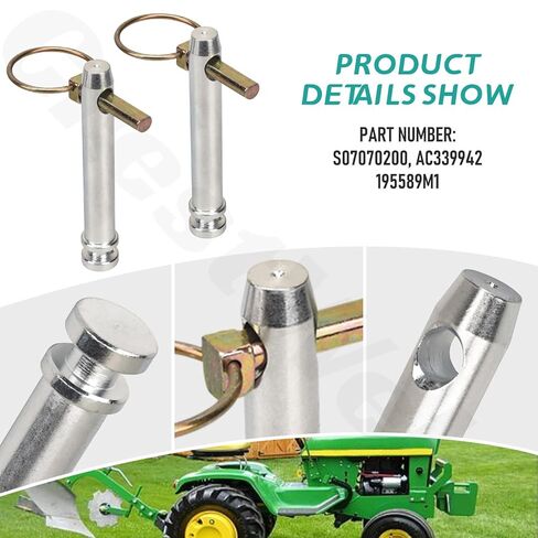 5 حزمة S07070200 ملحقات دبوس الربط Cat 1 دبوس الرابط العلوي 3/4 في Dia Pin 5-1/2 دبوس الرابط العلوي للجرارات، استبدال 195589M1 AC339942 - تمت ترقيته in Kuwait