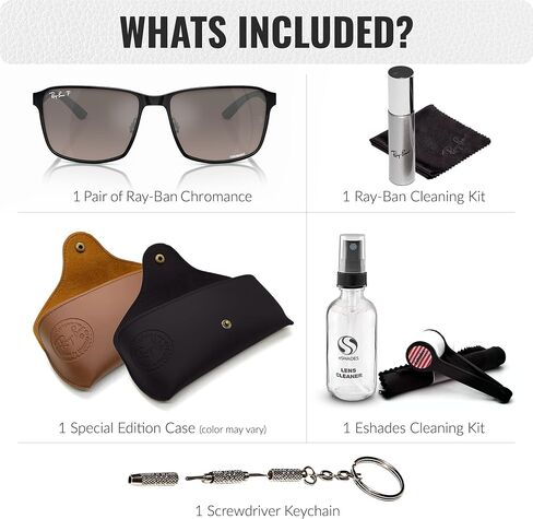 Ray-Ban RB3721CH CHROMANCE Square Shaped Sunglasses for Men & Women with Official RAYBAN Eyewear Kit in Saudi Arabia