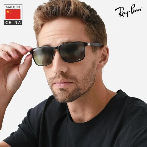 Ray-Ban RB3721CH CHROMANCE Square Shaped Sunglasses for Men & Women with Official RAYBAN Eyewear Kit in Saudi Arabia