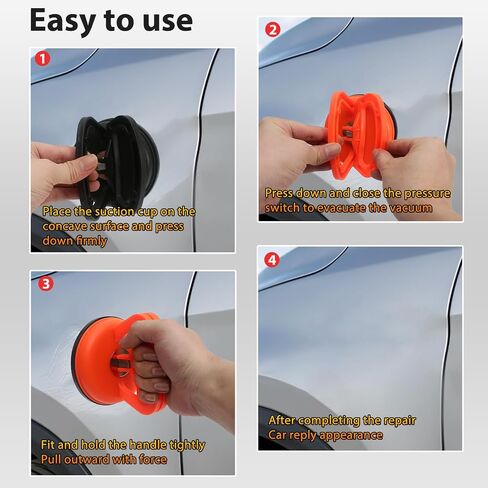 Dent Puller，6 Pack Dent Remover Tool for Car-Suction Cup Dent Puller and Paintless Dent Removal Kit, Dent Repair Kit for Cars Body, Glass, Screen, Objects Moving (Yellow) in Saudi Arabia