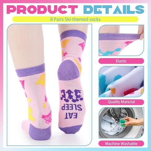 Shihanee 6 Pair Cheer Gifts Socks Bulk for Team Cute Cheerleader Gifts Accessories Christmas Funny Cheerleading Socks for Women Cheerleader Teens Fans Christmas Stocking Stuffers in Saudi Arabia