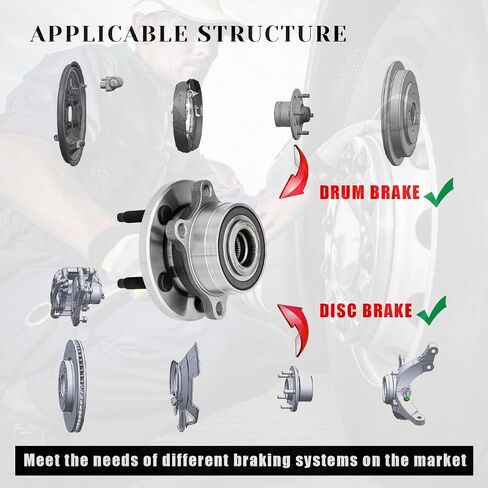 Front/Rear Wheel Bearing Hubs Assembly Compatible with 2011-2019 Ford Explorer, 2013-2019 Ford Police Interceptor Utility, 5 Lugs w/ABS, Pair Hubs, Replaces 512460 in Saudi Arabia