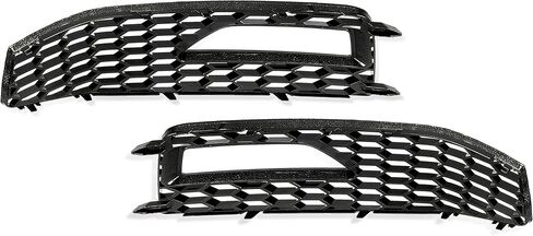 Kojem Compatible with 2013-2016 Audi A4 Quattro B8.5 A4 S-Line S4 Front Bumper Fog Light Vent Grille Lower Cover Bezel RS4 Style - Gloss Black Honeycomb in Saudi Arabia
