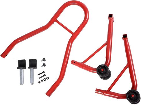 Goplus دراجة نارية حامل Dirtbike الرياضة دراجة رياضية عجلة خلفية رفع شوكة Swingarm تقف Paddock تقف يناسب ياماها هوندا كاواساكي سوزوكي دوكاتي BMW (أحمر، حامل خلفي) in Saudi Arabia
