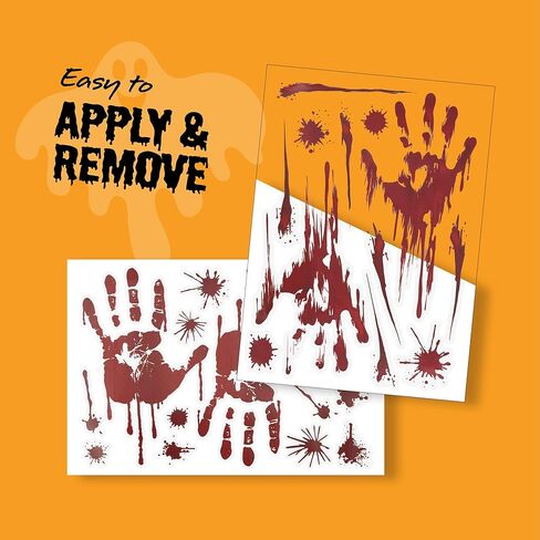 ArtCreativity Halloween No Trespassing Sign & Window Stickers, Beware Funny Home Décor Include Metal Sign, Bloody Hands, Blood Splatter Stickers, Zombie Party Decor Supplies, Scary Yard Warning Sign in Saudi Arabia