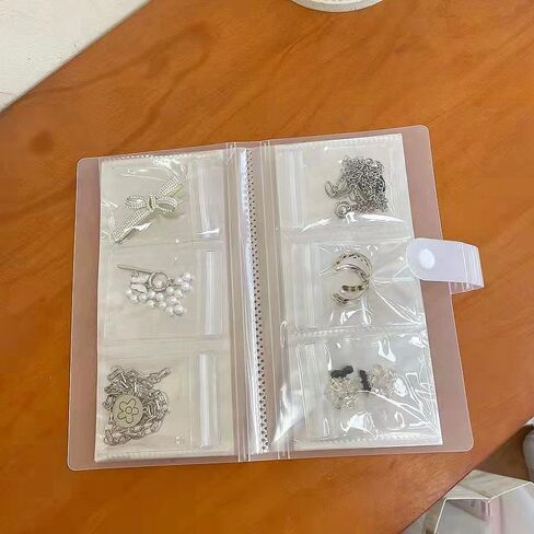 PVC Transparent Jewelry Storage Book –Home Shop Dustproof Earring, Ring, and Necklace Large Capacity Organizers 160-slot+50Bag in Saudi Arabia