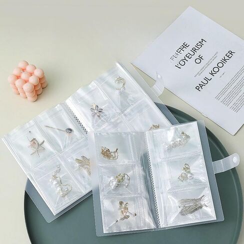 PVC Transparent Jewelry Storage Book –Home Shop Dustproof Earring, Ring, and Necklace Large Capacity Organizers 160-slot+50Bag in Saudi Arabia