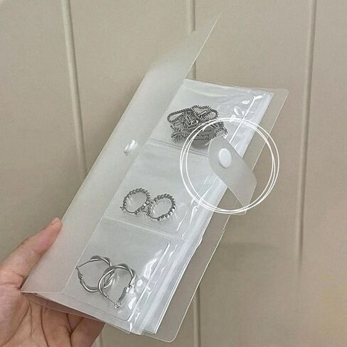 PVC Transparent Jewelry Storage Book –Home Shop Dustproof Earring, Ring, and Necklace Large Capacity Organizers 160-slot+50Bag in Saudi Arabia