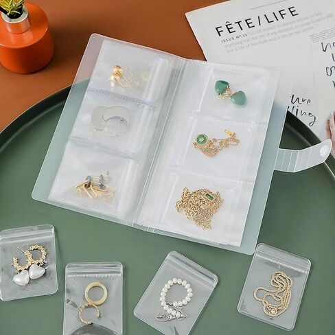 PVC Transparent Jewelry Storage Book –Home Shop Dustproof Earring, Ring, and Necklace Large Capacity Organizers 160-slot+50Bag in Saudi Arabia