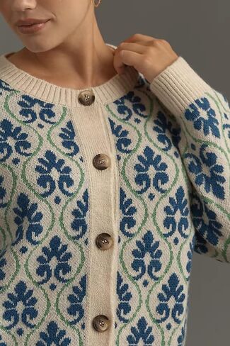 Floral Cardigan Sweaters for Women Lightweight Button Up Flower Printed Pattern Cardigans Fall Knit Sweater Tops in Kuwait