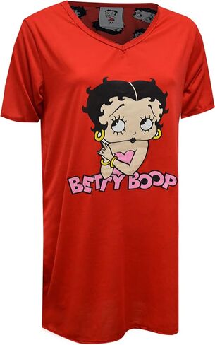 قميص نوم نسائي من Betty Boop باللون الأحمر الكلاسيكي مقاس كبير in Saudi Arabia