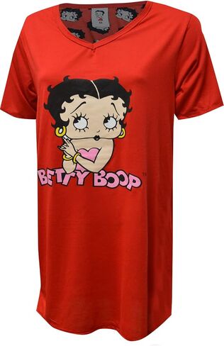 قميص نوم نسائي من Betty Boop باللون الأحمر الكلاسيكي مقاس كبير in Saudi Arabia