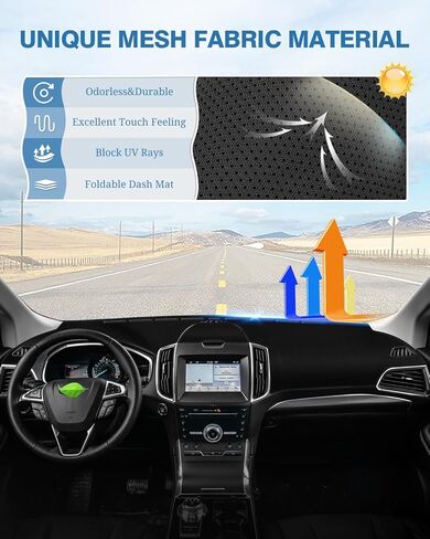 FIILINES Dash Cover for Nissan Altima 2013-2018, Dashboard Cover Altima Accessories Dash Mat Sunshade Nonslip Mesh Protector No Glare Black in Kuwait