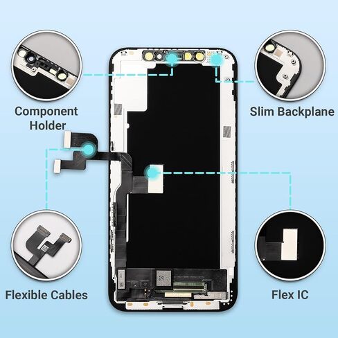 لاستبدال شاشة iPhone 6S، شاشة LCD تعمل باللمس باللون الأسود، مجموعة كاملة مع الكاميرا الأمامية، ومستشعر القرب، ومكبر صوت الأذن وزر الصفحة الرئيسية بما في ذلك أداة الإصلاح وواقي الشاشة in Kuwait