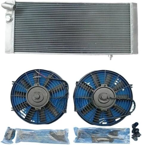 2Row All Aluminum Radiator Fans, Compatible For PEUGEOT 1984-1994 Compatible For 205 GTI 1.6L 1993 1992/1.9L 1986-1993 1992 1991 in Saudi Arabia
