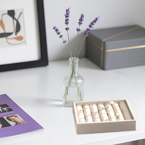 2 PCS Small Jewelry Tray Ring Holder Display Velvet Ring Organizer Jewelrys Organizer Stands for Jewelry Box, Drawer, Dresser(4.92 x 3.74 x 0.98in) in Kuwait