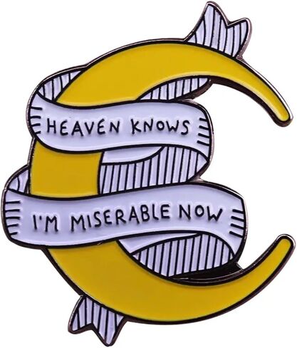 Heaven Knows I'm Miserable Now Moon Song Lyrics Music Rock Roll Alternative Emo British Band 1.4" Enamel Pin Badge in Saudi Arabia