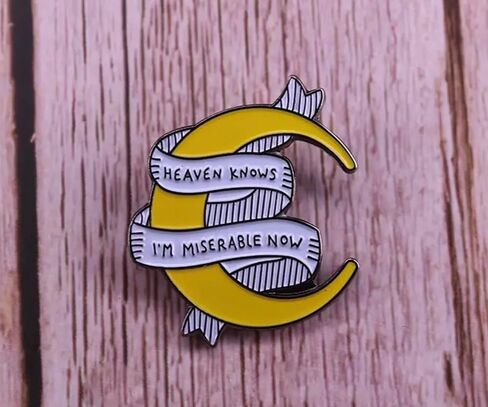 Heaven Knows I'm Miserable Now Moon Song Lyrics Music Rock Roll Alternative Emo British Band 1.4" Enamel Pin Badge in Saudi Arabia