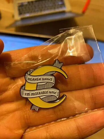 Heaven Knows I'm Miserable Now Moon Song Lyrics Music Rock Roll Alternative Emo British Band 1.4" Enamel Pin Badge in Saudi Arabia