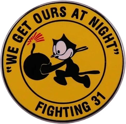 نحصل على منتجاتنا في القتال الليلي 31 VFA-31 سرب مقاتلة الإضراب 31 Tomcatters Bomb Felix the Cat Classic Black White Cartoon 1.05 بوصة شارة دبوس من المينا in Saudi Arabia