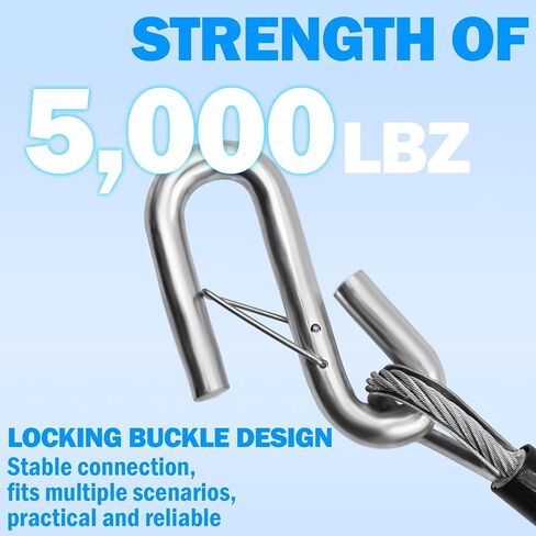 NAZON 48IN/60IN Trailer Safety Cables with Hooks 2-Pack Chains Towing 5000 Lbs Break Strength for Boat Safety Cables Blue PVC Coating Trailer Chains for Security in Kuwait