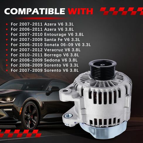 مولد كهربائي 11191 متوافق مع Azera Entourage Santa Fe Veracruz Sonata Borrego Sorento استبدال OE 11193، 373003C120 in Kuwait