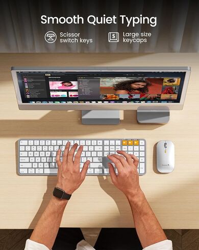 ProtoArc Bluetooth Keyboard Mouse for Mac, KM100-A Ultra Slim Wireless Keyboard Mouse for Mac, Backlit, Rechargeable, Multi-Device for MacBook Pro, MacBook Air, iMac, iPhone, iPad, Space Gray in Kuwait