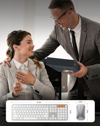 ProtoArc Bluetooth Keyboard Mouse for Mac, KM100-A Ultra Slim Wireless Keyboard Mouse for Mac, Backlit, Rechargeable, Multi-Device for MacBook Pro, MacBook Air, iMac, iPhone, iPad, Space Gray in Kuwait