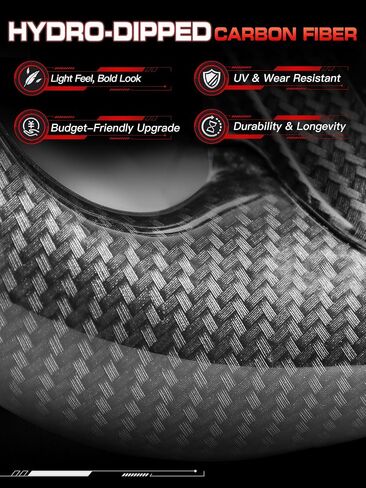Hydro-Dip Carbon-Fiber Steering Wheel for Toyota Supra 2019–2024, D-Shaped Flat-Bottom, Red Leather Grip and Stitching, Dual Red Center Stripes, Hand-Stitched, for GR in Saudi Arabia