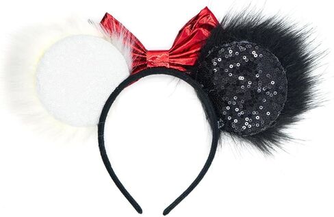 Halloween Mouse Ears Headband Pumpkin Spider Bat Witch Hairband Sequin Bow Hair Hoop Headpiece for Cosplay Party in Kuwait