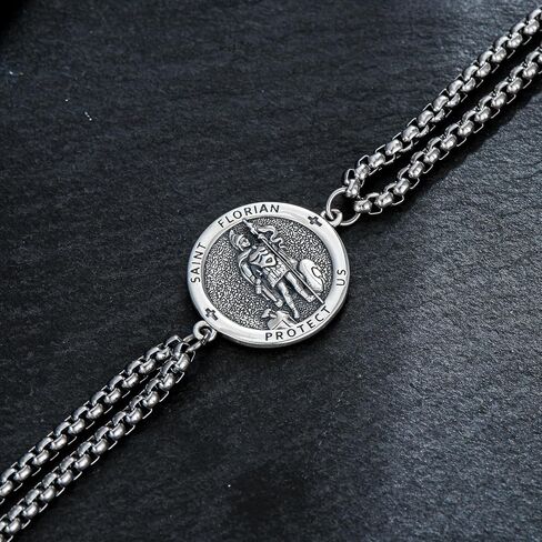 PROESS Saint Michael/Peregrine/Florian/Raphael Bracelet 925 Sterling Silver Protector Archangel Bracelet Catholic Jewelry Gifts for Women Men in Saudi Arabia