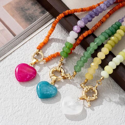 العصرية الفولاذ المقاوم للصدأ مطلية بالذهب سحر قلادة مع القلب اللؤلؤ الفلفل محارة السيراميك قلادة قلادة للنساء Collares المختنقون المجوهرات in Kuwait