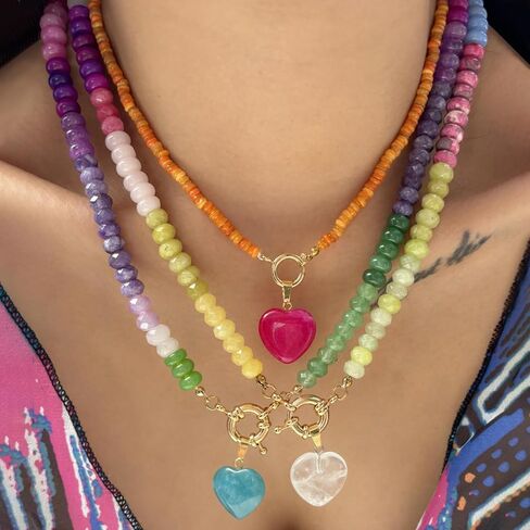 العصرية الفولاذ المقاوم للصدأ مطلية بالذهب سحر قلادة مع القلب اللؤلؤ الفلفل محارة السيراميك قلادة قلادة للنساء Collares المختنقون المجوهرات in Kuwait