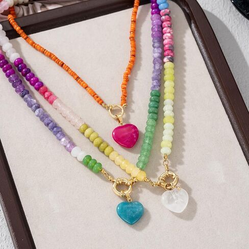 العصرية الفولاذ المقاوم للصدأ مطلية بالذهب سحر قلادة مع القلب اللؤلؤ الفلفل محارة السيراميك قلادة قلادة للنساء Collares المختنقون المجوهرات in Kuwait