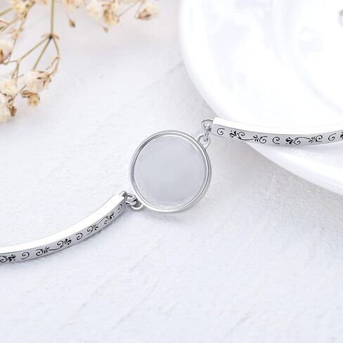 RMREWY Picture Commemorative Bracelet I Love You 100 Languages Photo Projection/Custom Photo Silver Bracelet Couples for Women Men in Saudi Arabia