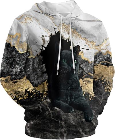 Amasnay Blue Flame Wolf Hoodies 3D Print Graphic Pullover Hooded Sweatshirt Hoodies with Big Pockets for Men, Teen Boy, Women in Saudi Arabia