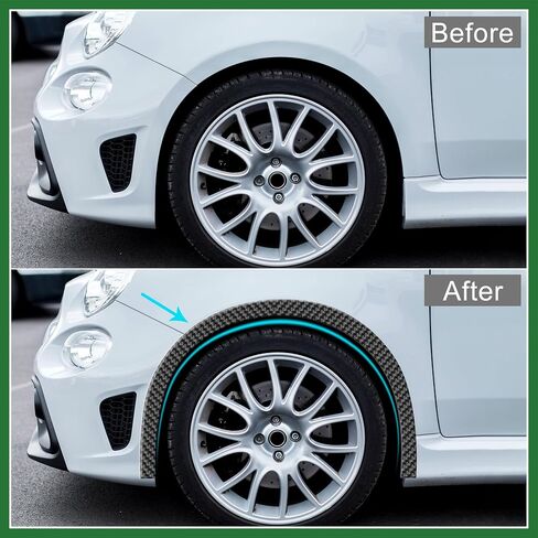 Motoforti 2pcs 4.5cm x 1.5m Car Wheel Mudguard Strip Extension Wheel Eyebrow Trim Protector Decoration Carbon Fiber Pattern Long-Lasting in Saudi Arabia