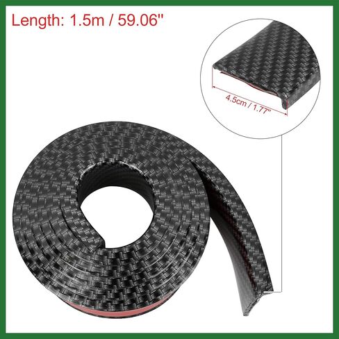 Motoforti 2pcs 4.5cm x 1.5m Car Wheel Mudguard Strip Extension Wheel Eyebrow Trim Protector Decoration Carbon Fiber Pattern Long-Lasting in Saudi Arabia