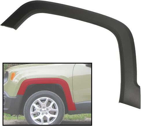 ANDPLAY Front Wheel Arch Fender Flares Compatible With 2015-2021 Jeep Renegade, Fender Trim Molding Moulding Black Wheel Cover Protector 5XB67LXHAA CH1790104 (Front Left) in Kuwait