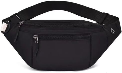 Crossbody Fanny Pack for Men Women, Fashion Waist Bag Pack with Adjustable Strap for Outdoors, Casual Belt Bag for Travel Walking Running(Black) in Saudi Arabia