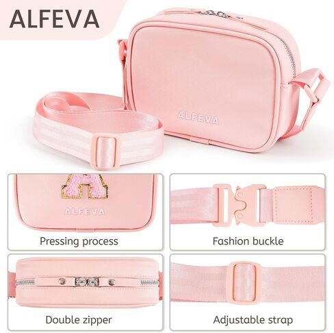 Crossbody Bags for Girls Teen,PU Leather pink Purses,vCrossbody Purses with Initial Letters, Chest Bag,Travel Purse,Best Friend Birthday Gifts for Women Girls Teen (pink-X) in Saudi Arabia