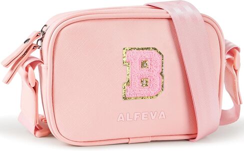 Crossbody Bags for Girls Teen,PU Leather pink Purses,vCrossbody Purses with Initial Letters, Chest Bag,Travel Purse,Best Friend Birthday Gifts for Women Girls Teen (pink-X) in Saudi Arabia